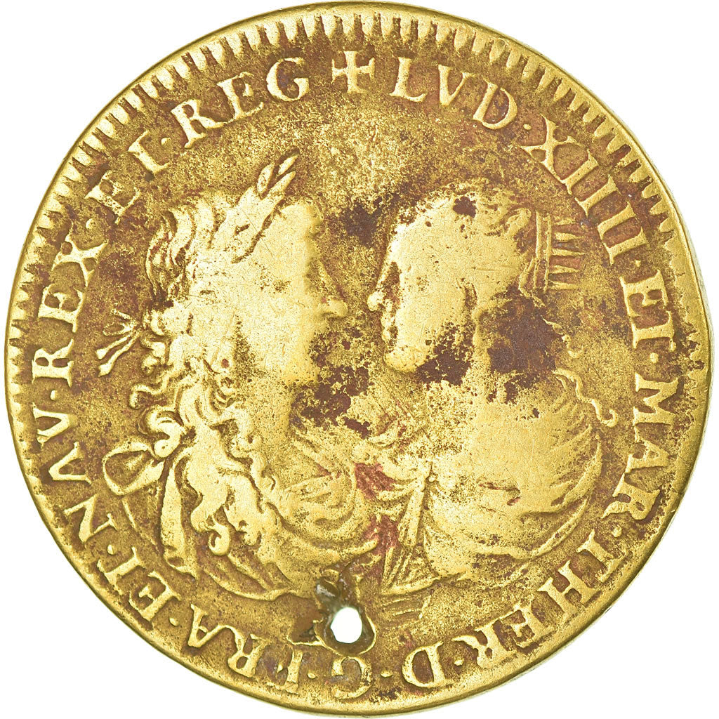 France, Jeton, SERIE MUNICIPALE - Louis XIV 9 AVG 1664, 1664, B+, Laiton