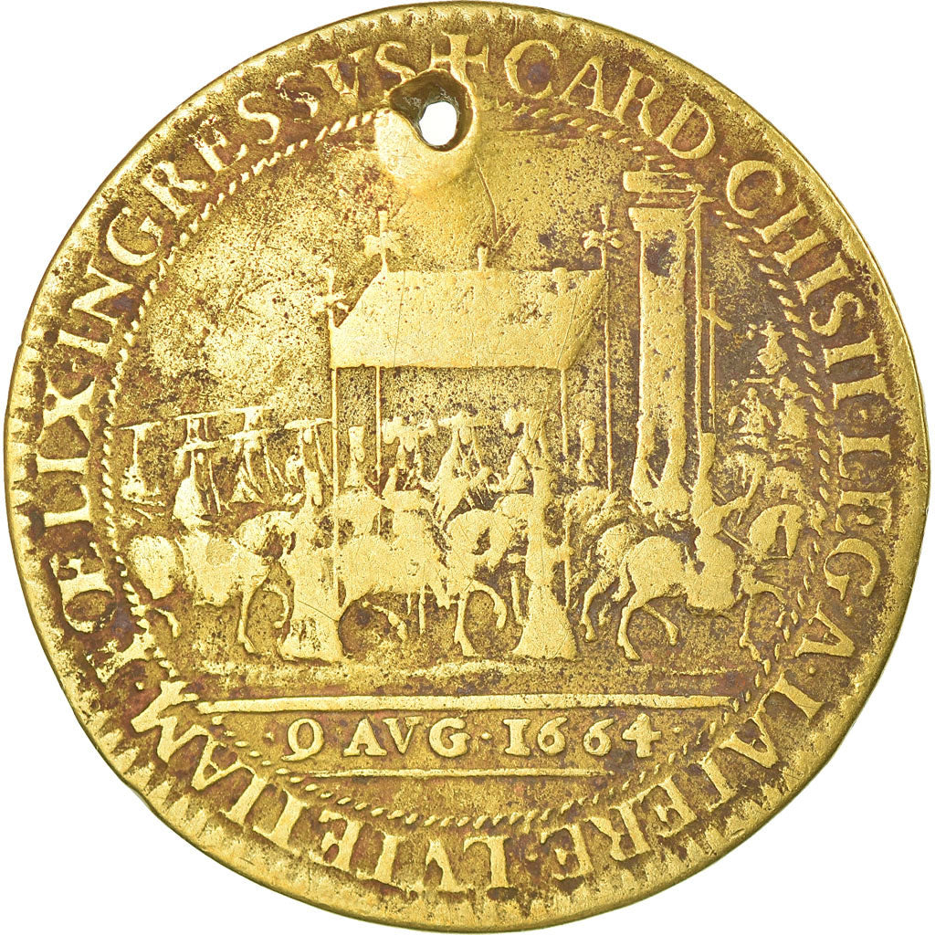 France, Jeton, SERIE MUNICIPALE - Louis XIV 9 AVG 1664, 1664, B+, Laiton