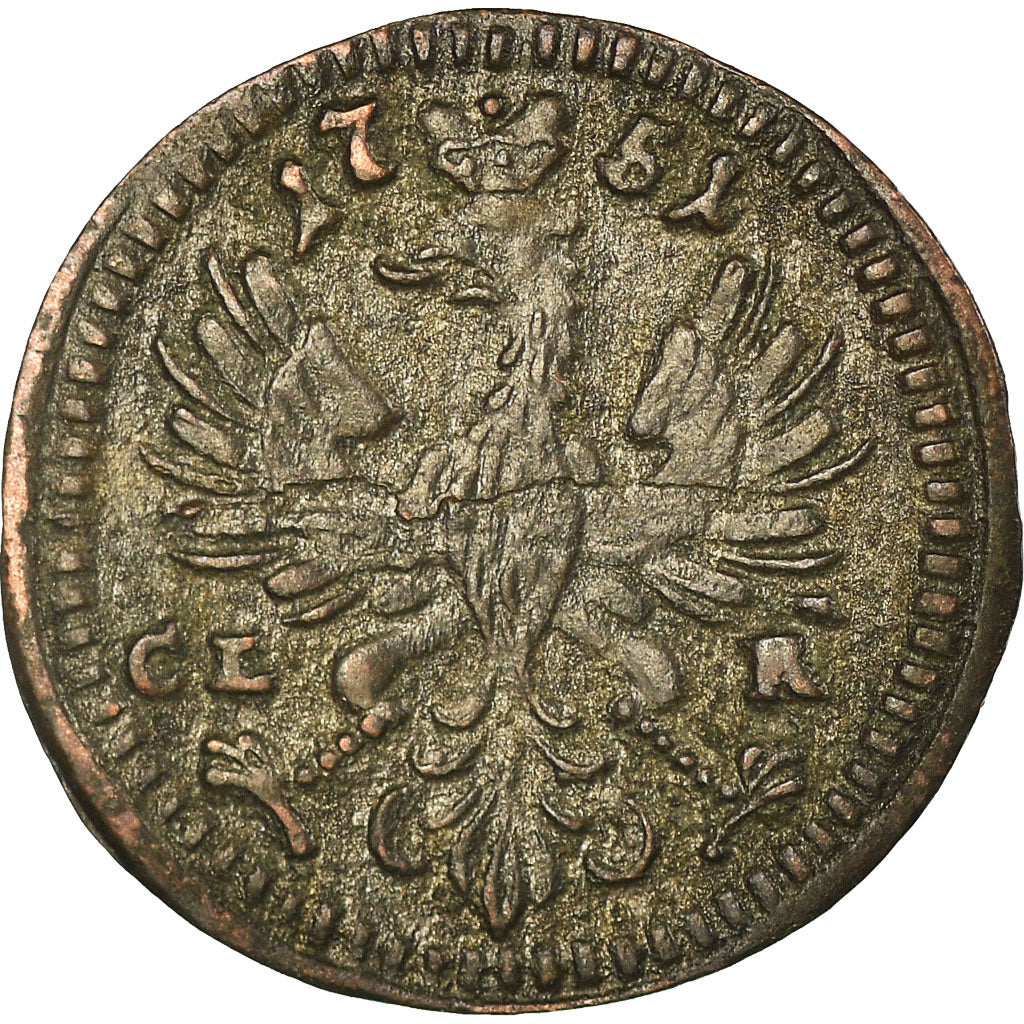 Coin, German States, BRANDENBURG-BAYREUTH, Friedrich, Pfennig, 1751, AU(50-53)