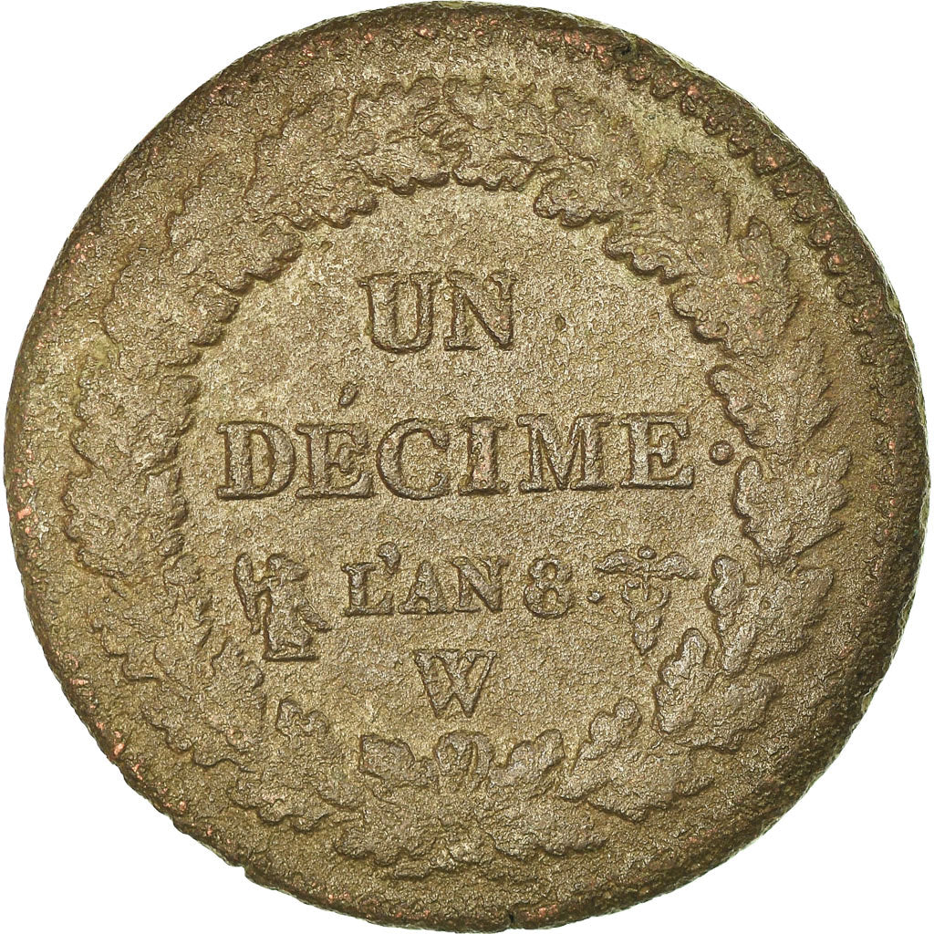 Coin, France, Dupré, Decime, 1799, Lille, EF(40-45), Bronze, KM:644.11