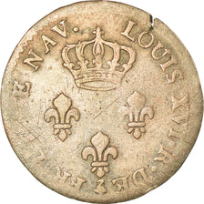 Coin, FRENCH GUIANA, 2 Sous, 1782, Paris, overstruck on double sol Louis XV