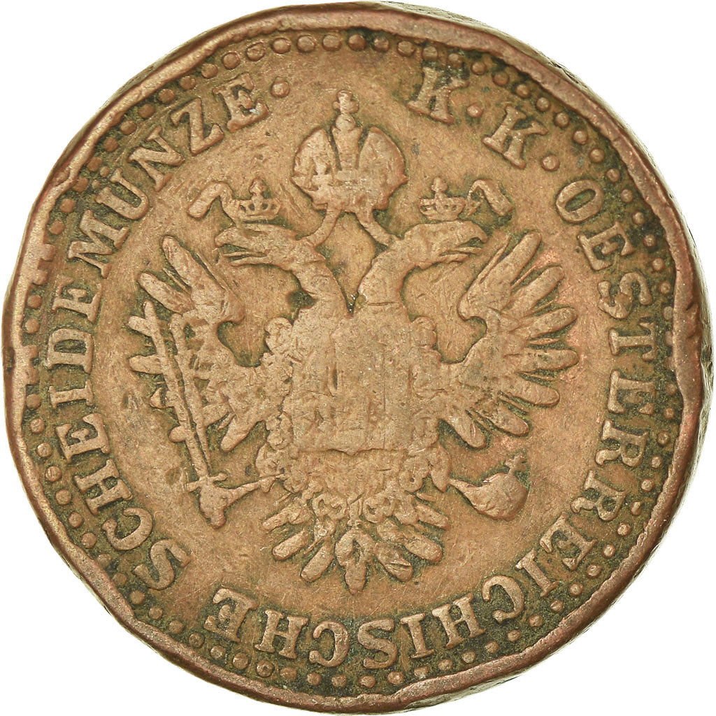 Coin, Austria, Franz Joseph I, 2 Kreuzer, 1851, Vienne, VF(30-35), Copper