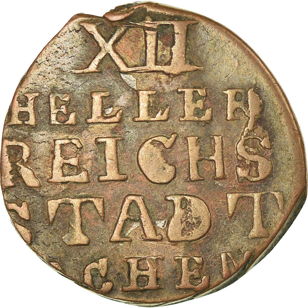 Coin, German States, AACHEN, 12 Heller, 1792, EF(40-45), Copper, KM:51