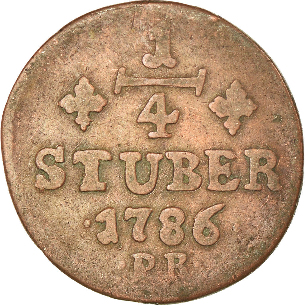 Coin, German States, JULICH-BERG, Karl Theodor, 1/4 Stüber, 1786, VF(20-25)