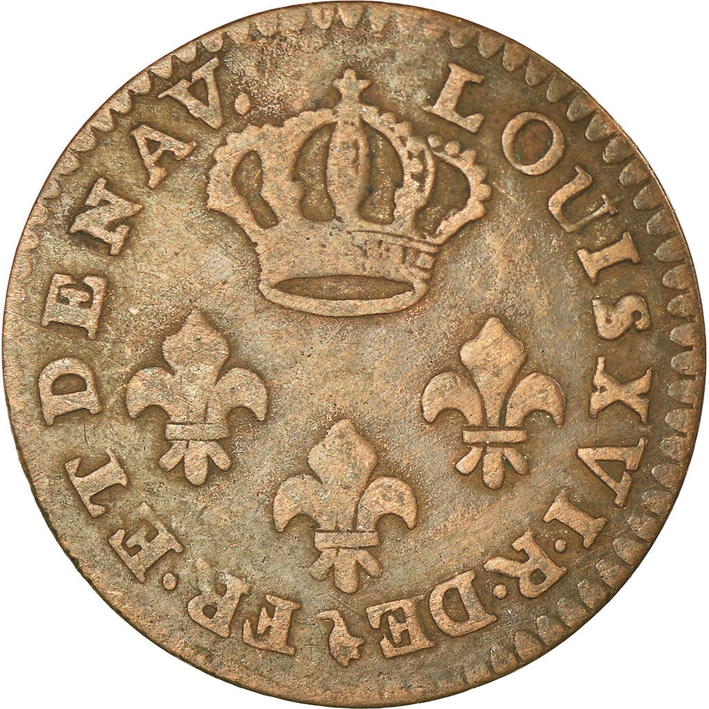 Coin, FRENCH GUIANA, 2 Sous, 1789, Paris, VF(30-35), Billon, KM:1, Lecompte:20