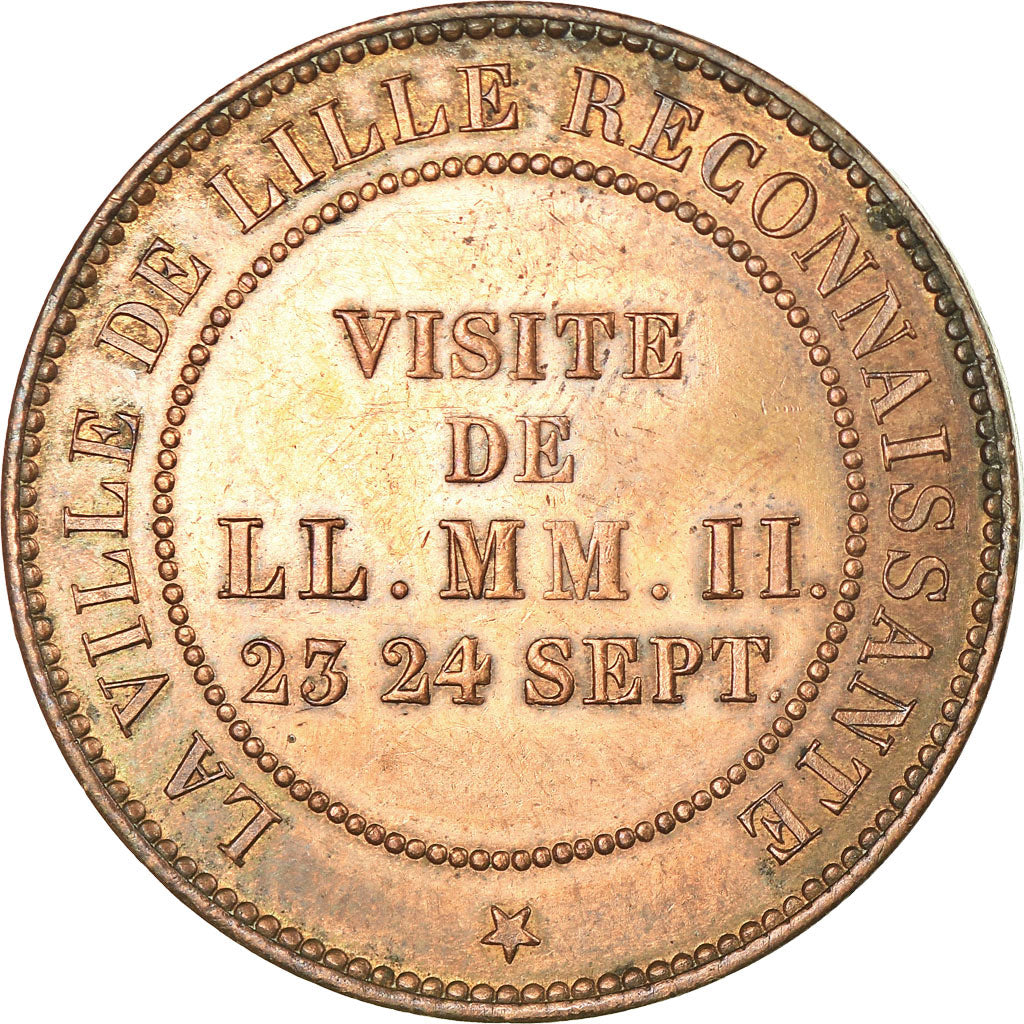 França, Token, Câmara do Comércio, Visite de Napoléon III à Lille, 1853