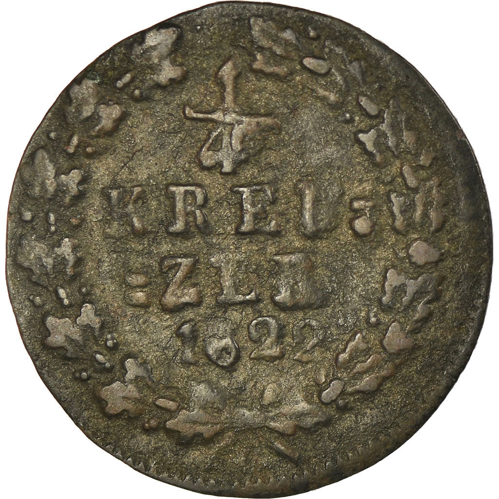 Münze, Deutsch Staaten, NASSAU, Wilhelm, 1/4 Kreuzer, 1822, Wiesbaden, S+