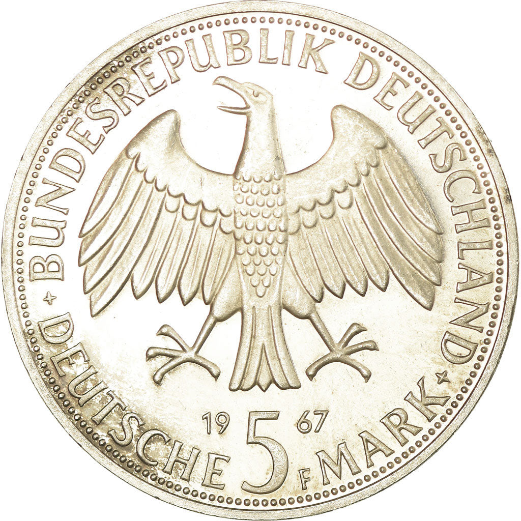 Coin, GERMANY - FEDERAL REPUBLIC, 5 Mark, 1967, Stuttgart, Germany, Proof