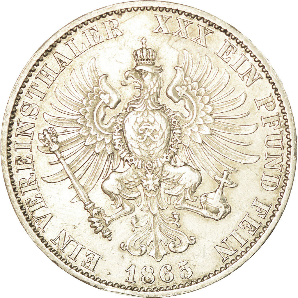 Coin, German States, BADEN, Friedrich I, Thaler, Vereinsthaler, 1865, Berlin