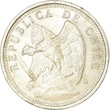 Moneda, Chile, 5 Pesos, 1927, Santiago, EBC, Plata, KM:173.1