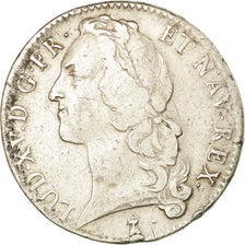 Munten, Frankrijk, Louis XV, Écu au bandeau, Ecu, 1744, Nantes, FR+, Zilver