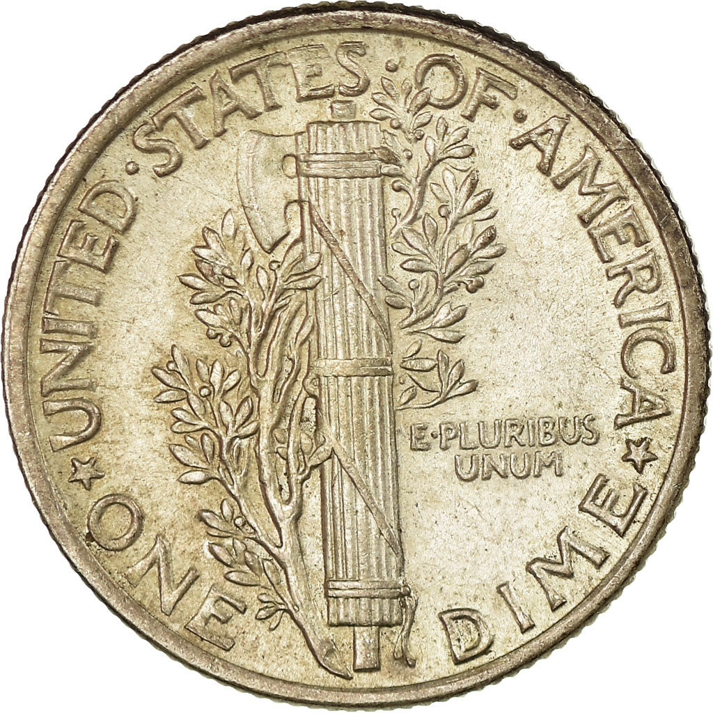 Coin, United States, Mercury Dime, Dime, 1942, U.S. Mint, Philadelphia