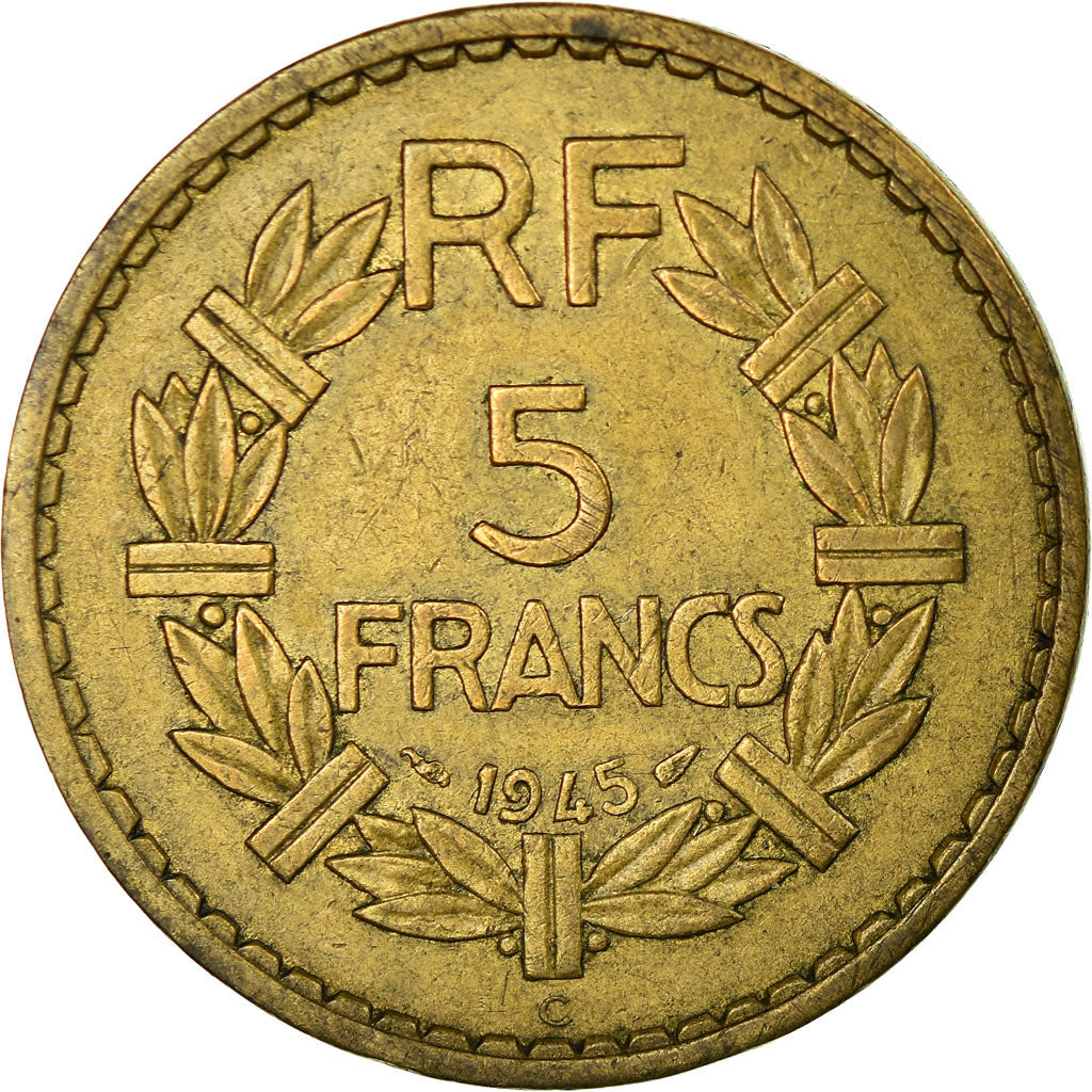 Coin, France, Lavrillier, 5 Francs, 1945, Castelsarrasin, EF(40-45)