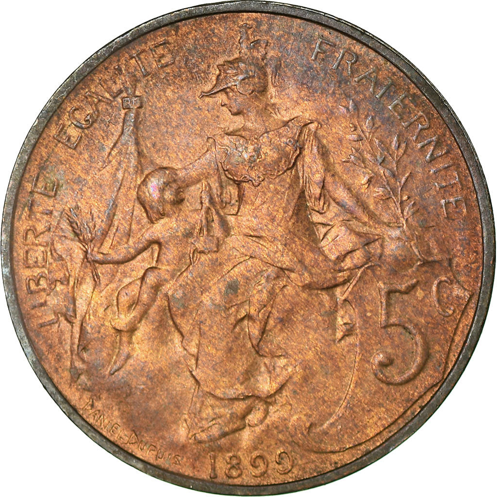 Moneta, Francia, Dupuis, 5 Centimes, 1899, Paris, SPL, Bronzo, KM:842