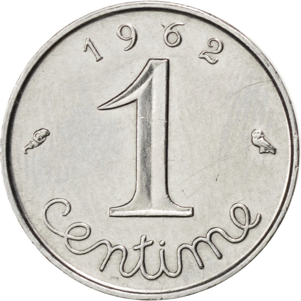 FRANCE, Épi, Centime, 1962, Paris, KM #928, EF(40-45), Stainless Steel, 15, ...