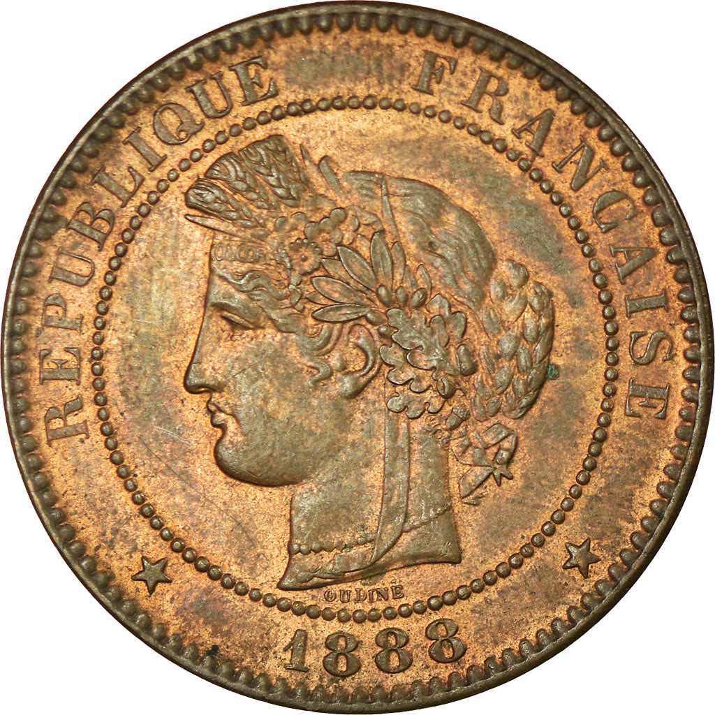 Moneda, Francia, Cérès, 10 Centimes, 1888, Paris, EBC, Bronce, KM:815.1