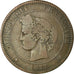 Coin, France, Cérès, 10 Centimes, 1877, Bordeaux, VF(20-25), Bronze, KM:815.2