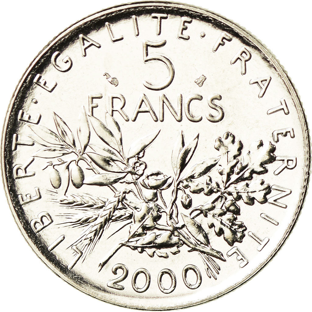 Coin, France, Semeuse, 5 Francs, 2000, Paris, MS(65-70), Nickel Clad