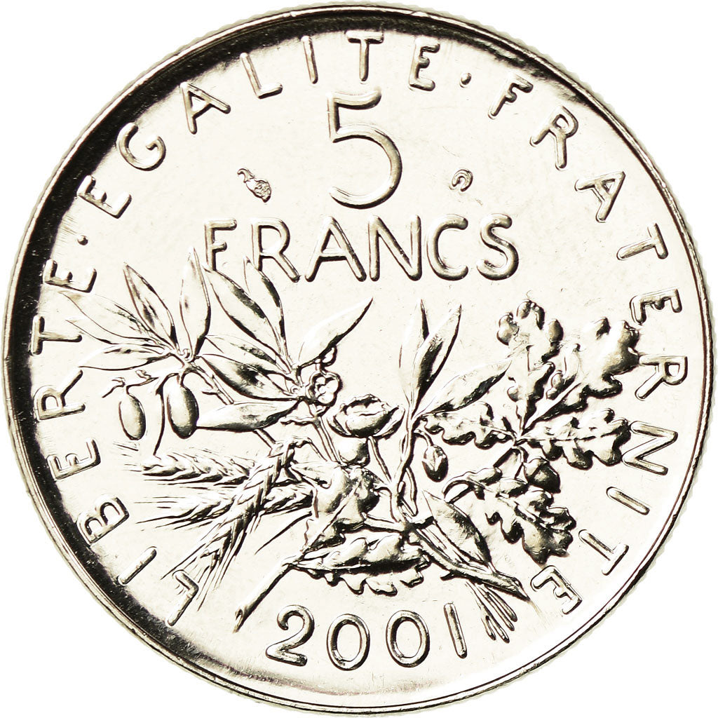 Coin, France, Semeuse, 5 Francs, 2001, Paris, MS(65-70), Nickel Clad