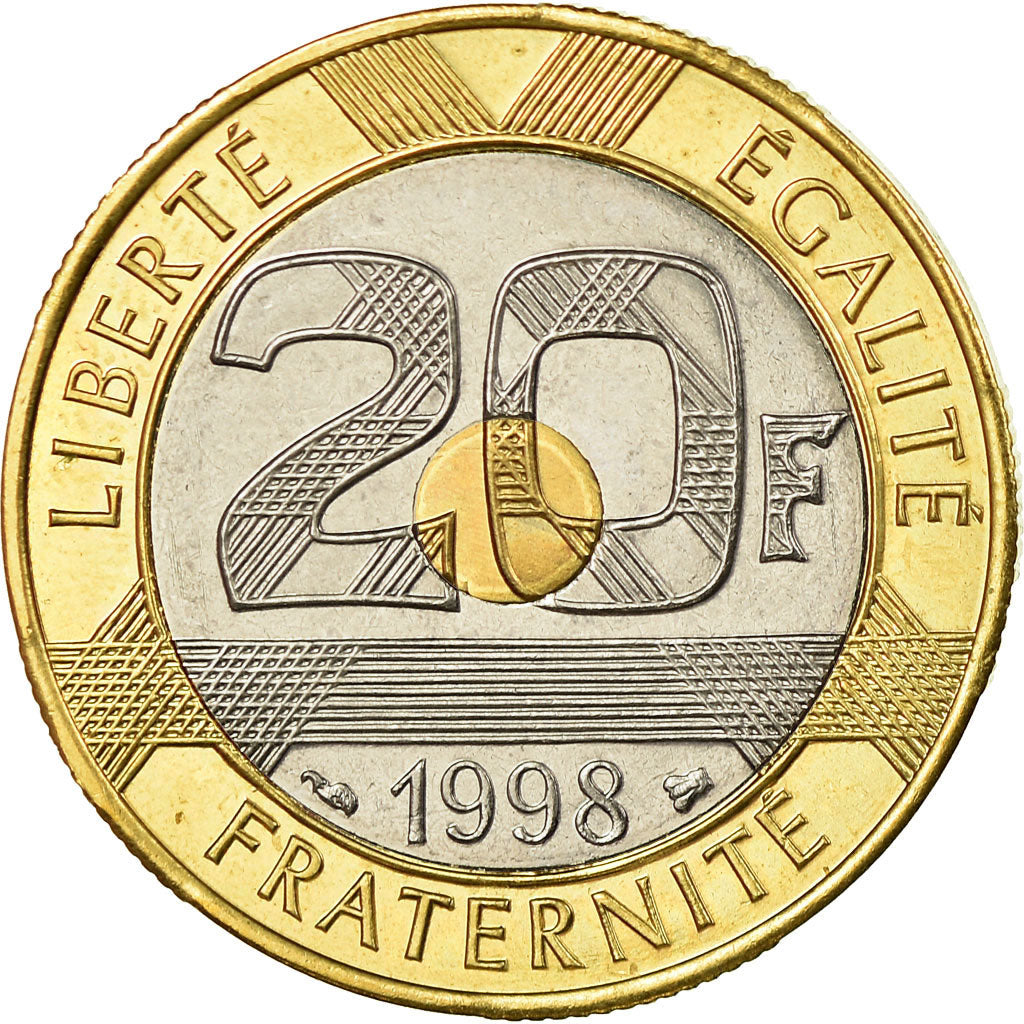 Monnaie, France, Mont Saint Michel, 20 Francs, 1998, Paris, SPL, Tri-Metallic