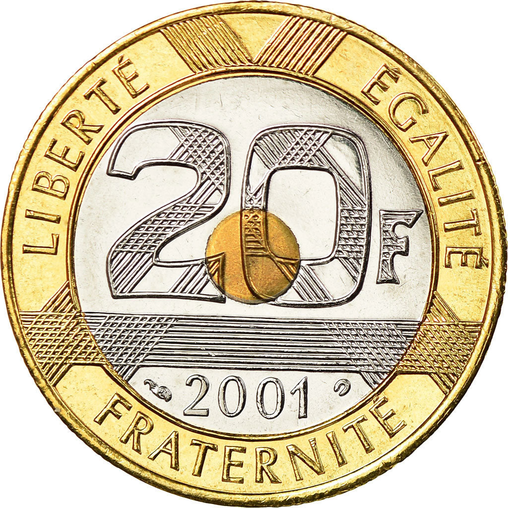 Coin, France, Mont Saint Michel, 20 Francs, 2001, Paris, MS(65-70)