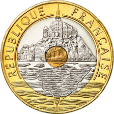 Coin, France, Mont Saint Michel, 20 Francs, 2000, Paris, BE, MS(65-70)