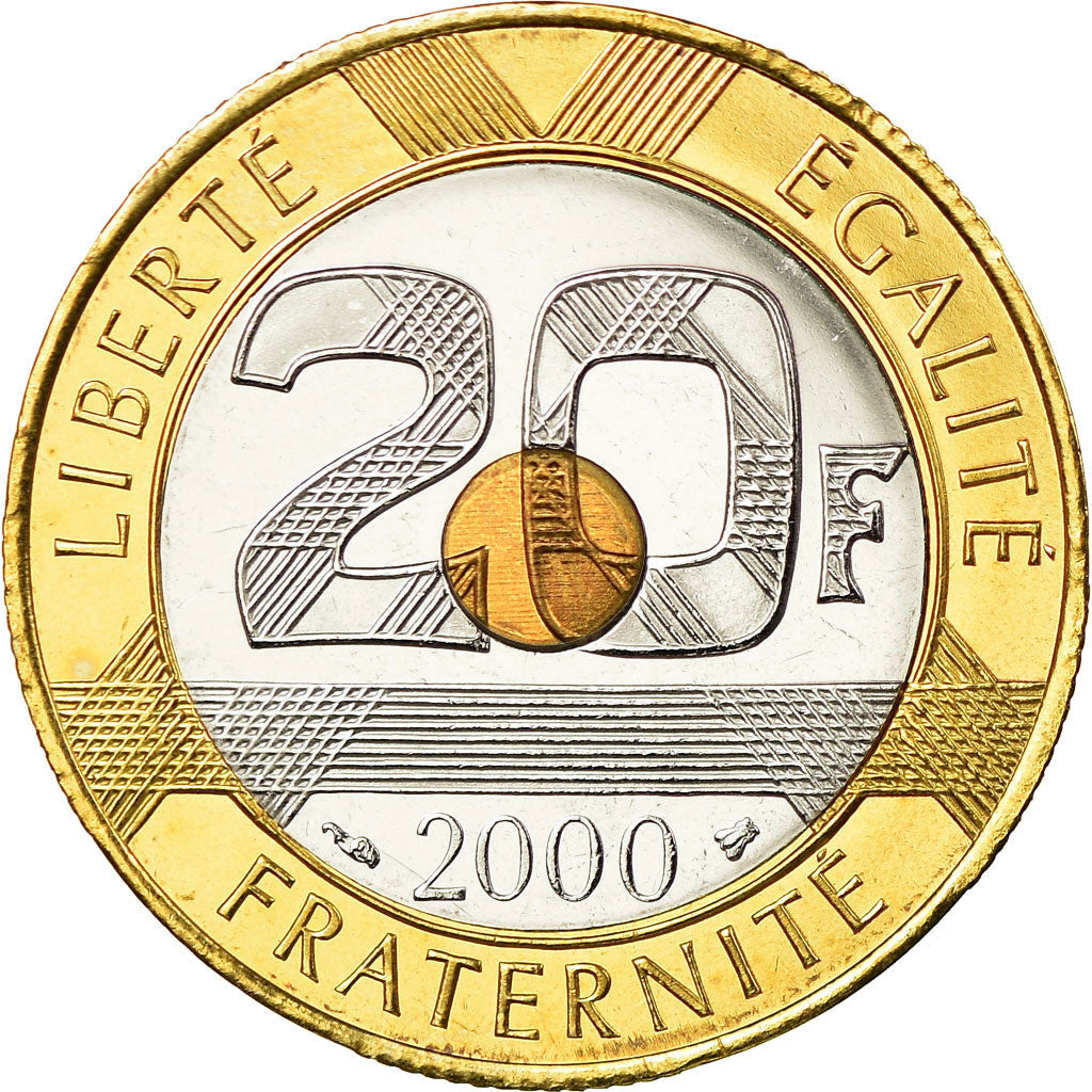 Coin, France, Mont Saint Michel, 20 Francs, 2000, Paris, BE, MS(65-70)