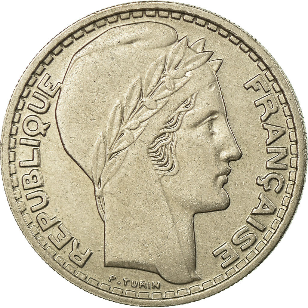 Monnaie, France, Turin, 10 Francs, 1946, Beaumont - Le Roger, Rameaux longs