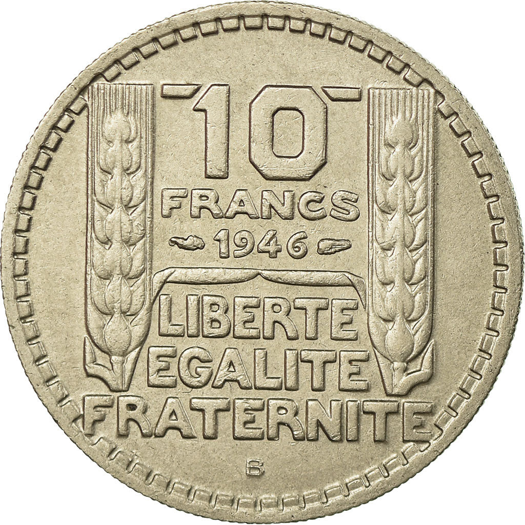 Monnaie, France, Turin, 10 Francs, 1946, Beaumont - Le Roger, Rameaux longs