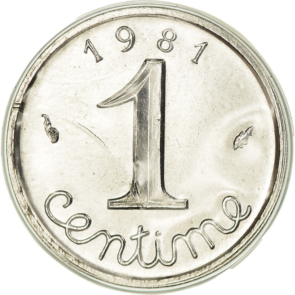 Moneta, Francja, Épi, Centime, 1981, Paris, MS(65-70), Stal nierdzewna, KM:928