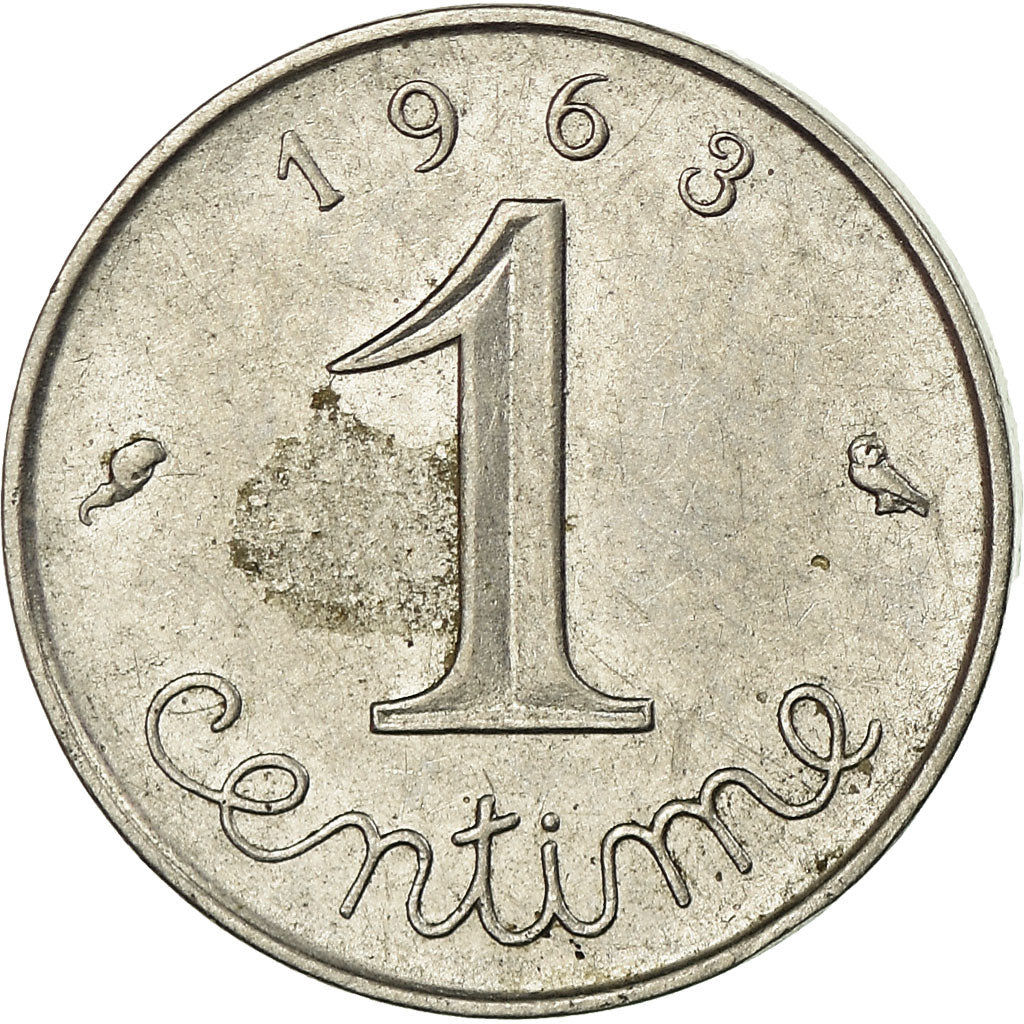 Moneda, Francia, Épi, Centime, 1963, Paris, Rebord, MBC+, Acero inoxidable