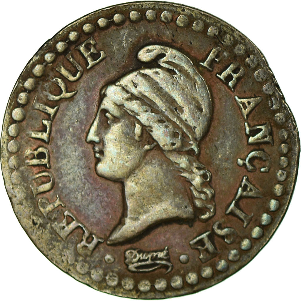 Moneda, Francia, Dupré, Centime, 1798, Paris, BC+, Bronce, KM:646, Gadoury:76
