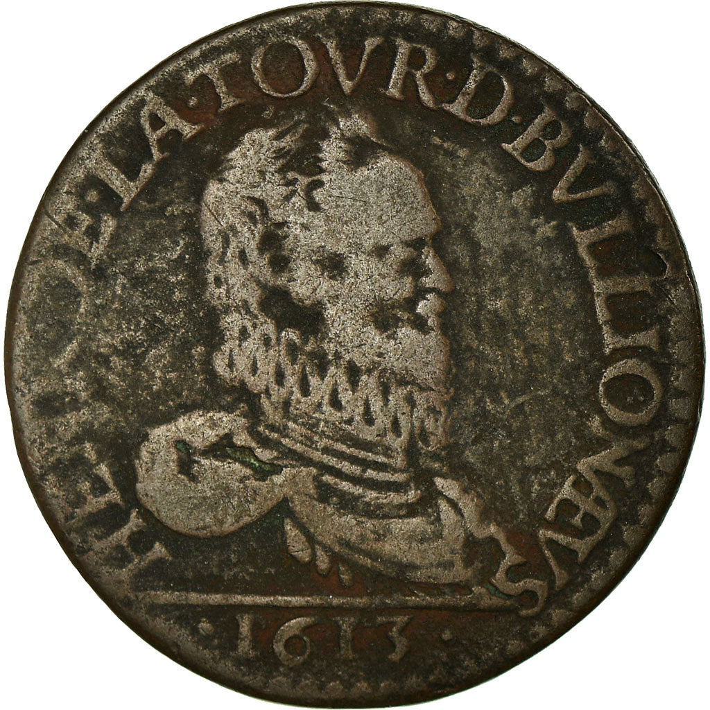 Moneta, Francja, Ardennes, Henri de la Tour d'Auvergne, Liard, 1613, Sedan