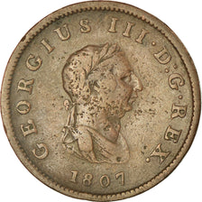 Coin, Great Britain, George III, Penny, 1807, EF(40-45), Copper, KM:663