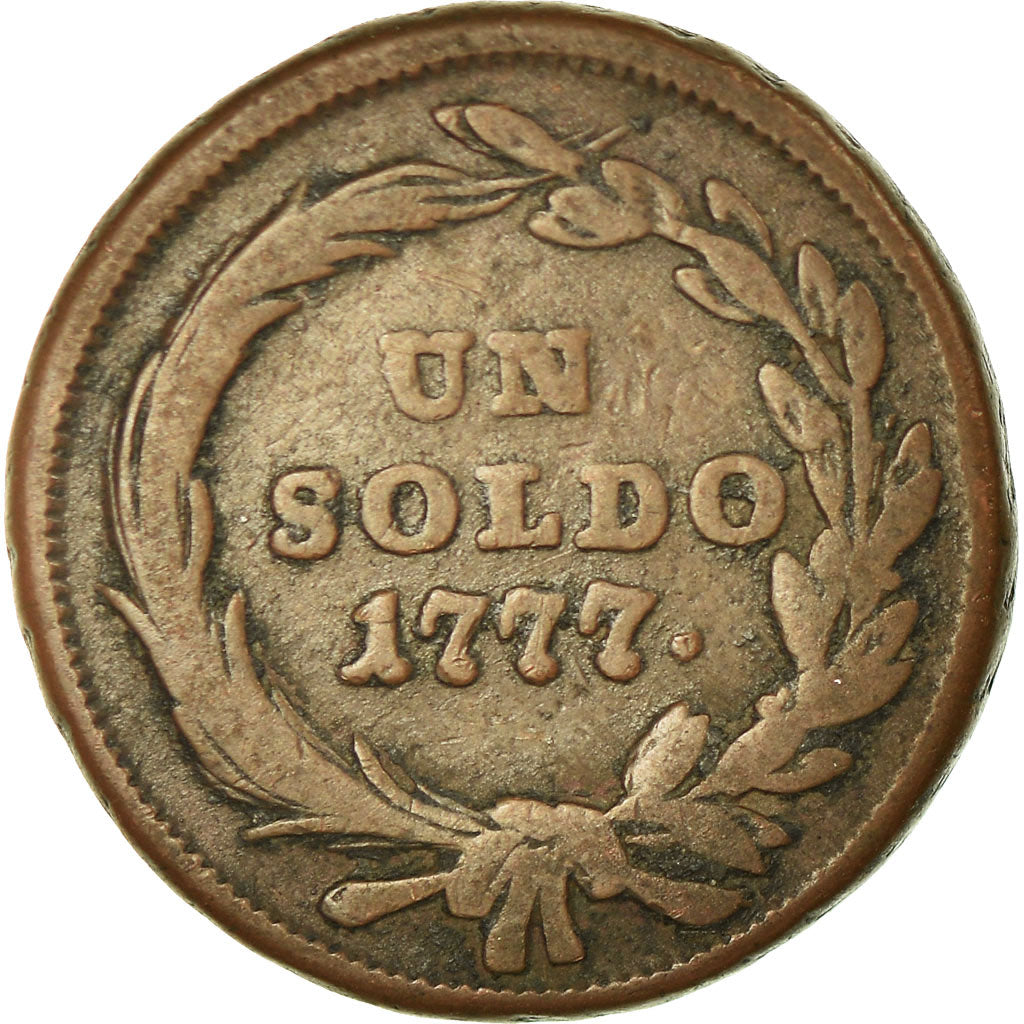 Moeda, ESTADOS ITALIANOS, MILAN, Maria Theresa, Soldo, 1777, Milan, VF(20-25)