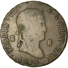 Coin, Spain, Ferdinand VII, 8 Maravedis, 1829, Segovia, VF(30-35), Copper