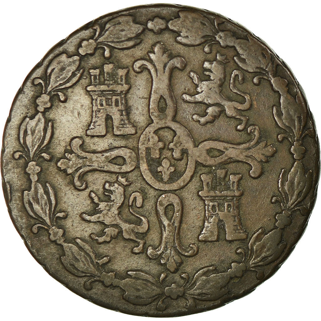 Coin, Spain, Ferdinand VII, 8 Maravedis, 1829, Segovia, VF(30-35), Copper