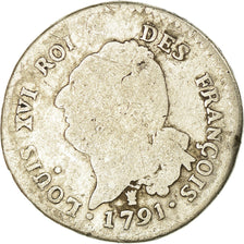 Moneta, Francja, 30 sols françois, 30 Sols, 1791, Limoges, VF(20-25), Srebro