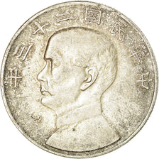Moneta, Republika Chińska, Dollar, Yuan, 1934, EF(40-45), Srebro, KM:345