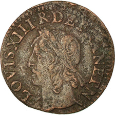 Coin, France, Louis XIII, Double tournois de Warin, tête à gauche, Double