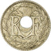 Moneta, Francja, Lindauer, 25 Centimes, 1925, Otwór poza środkiem, AU(50-53)