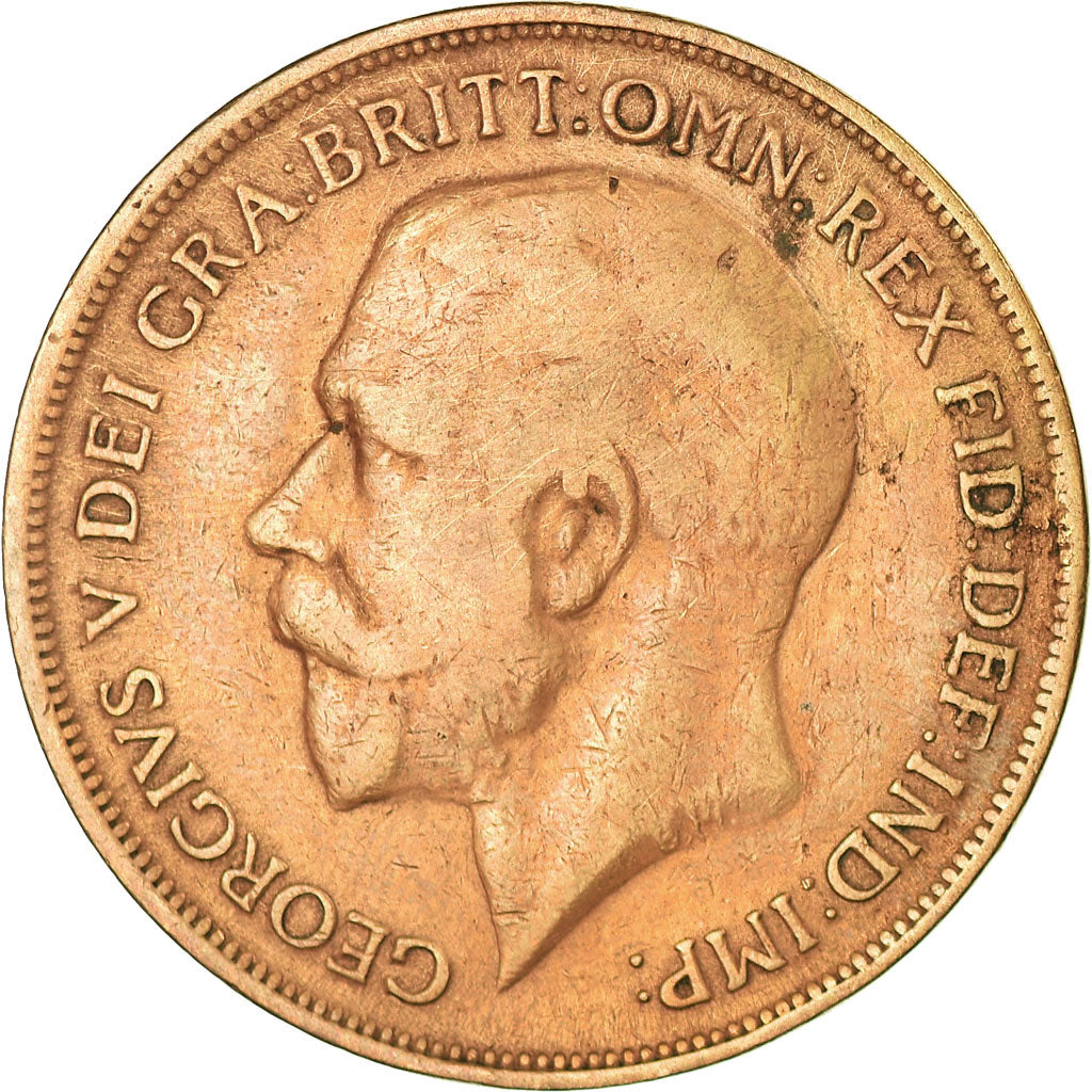 Coin, Great Britain, George V, Penny, 1919, VF(30-35), Bronze, KM:810