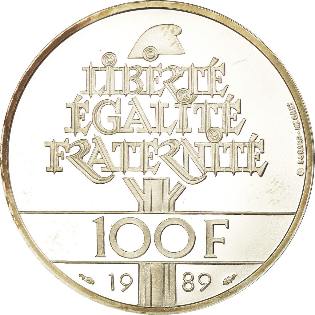 Coin, France, Droits de l'Homme, 100 Francs, 1989, BE, MS(65-70), Silver