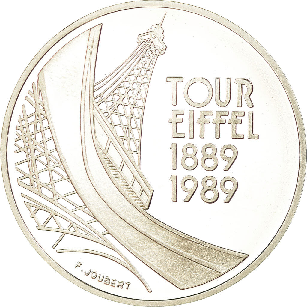 Coin, France, Tour Eiffel, 5 Francs, 1989, Paris, BE, MS(65-70), Silver, KM:968a