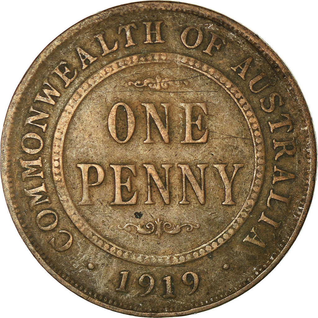 Coin, Australia, George V, Penny, 1919, VF(30-35), Bronze, KM:23