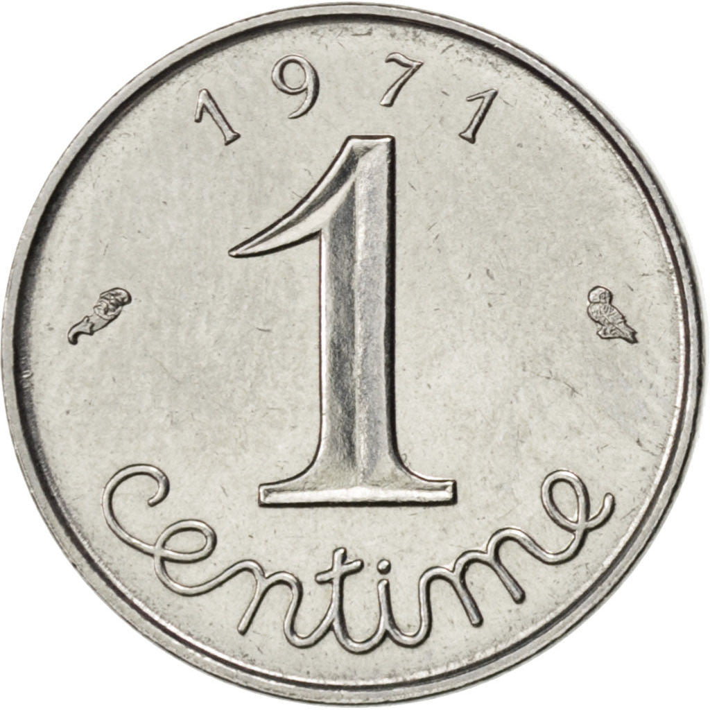 FRANCE, Épi, Centime, 1971, Paris, KM #928, AU(55-58), Stainless Steel, 15, ...