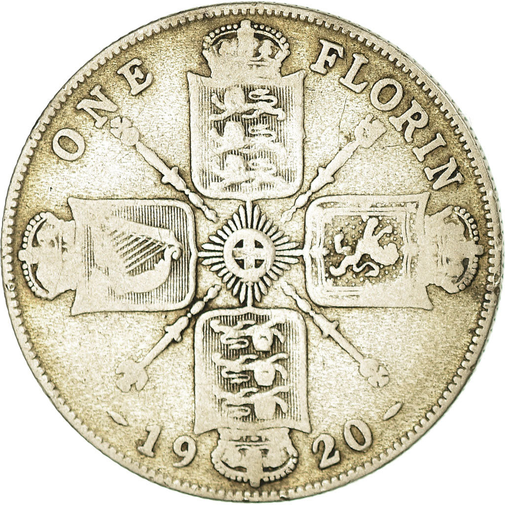 Coin, Great Britain, George V, Florin, Two Shillings, 1920, VF(20-25), Silver