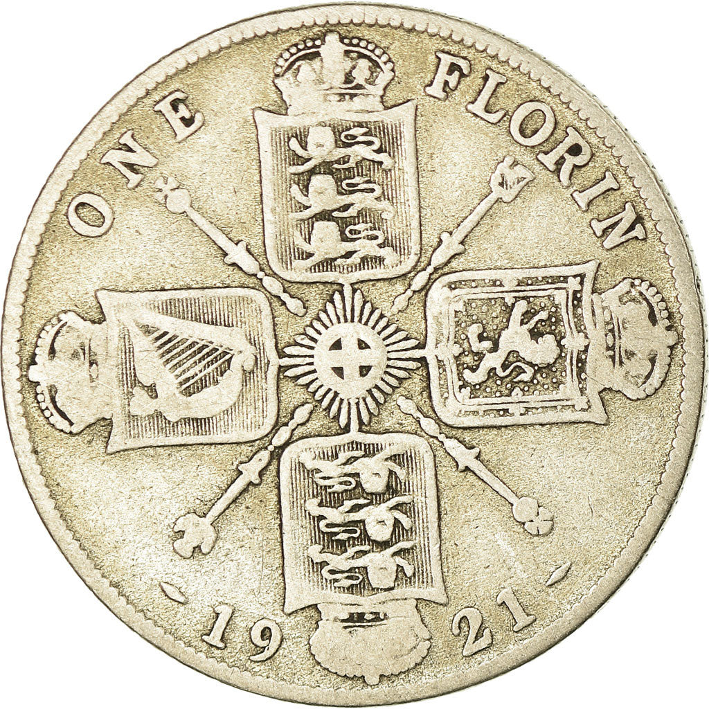 Coin, Great Britain, George V, Florin, Two Shillings, 1921, VF(20-25), Silver