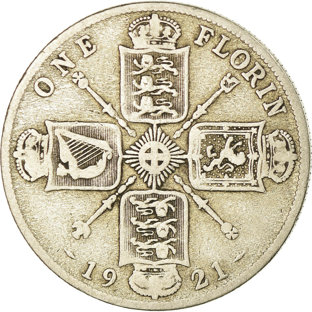 Coin, Great Britain, George V, Florin, Two Shillings, 1921, VF(20-25), Silver