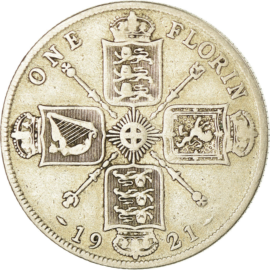 Coin, Great Britain, George V, Florin, Two Shillings, 1921, VF(30-35), Silver